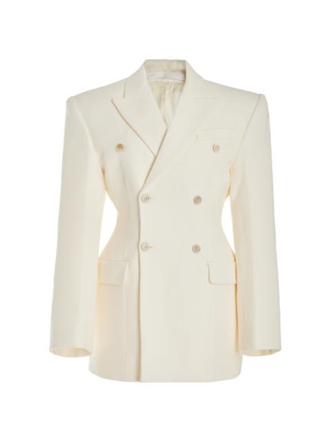 Contour Double-Breasted Wool Blazer off-white
