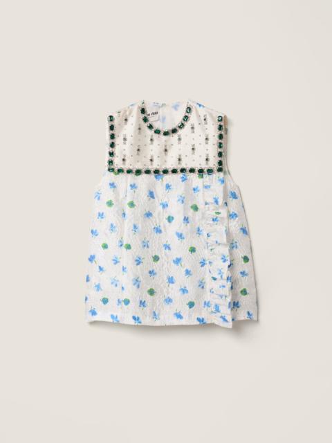 Cloqué mini-dress with crystals