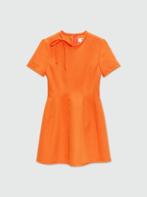 Orange cady minidress with bow detail