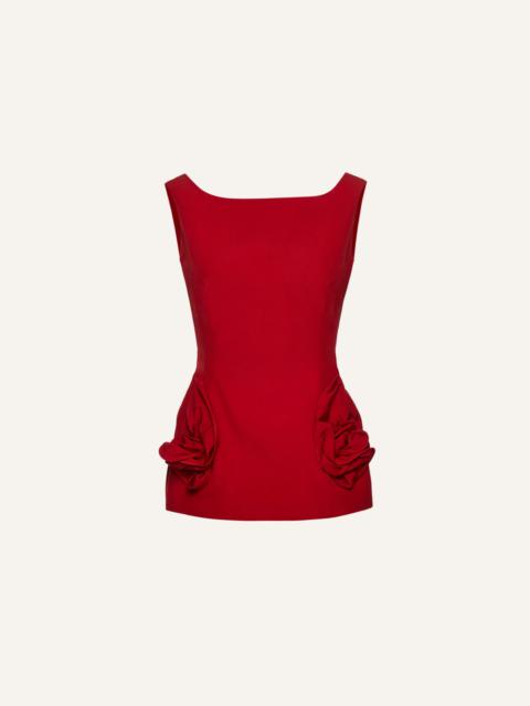 Rose hip hourglass top in red