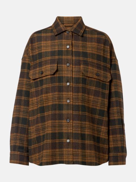 Darby checked wool and cashmere overshirt