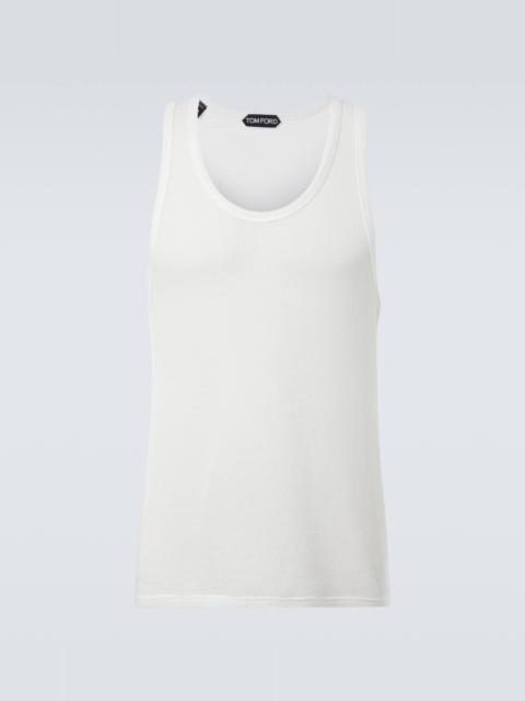 Semi-sheer cotton tank top