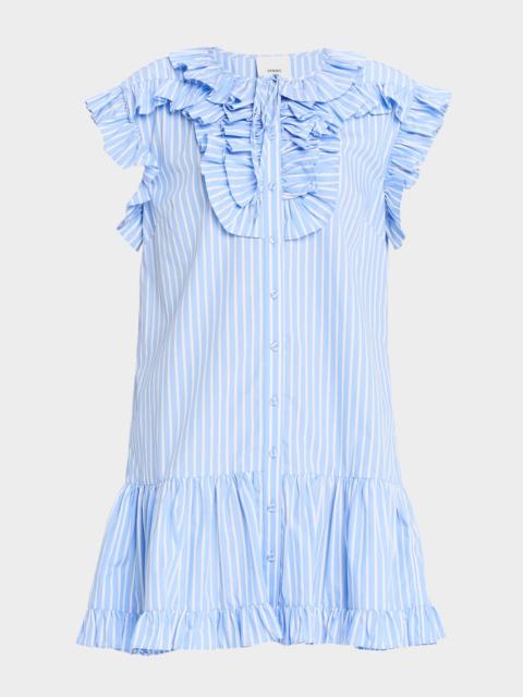 Maya Pinstripe Cotton Poplin Tunic Dress