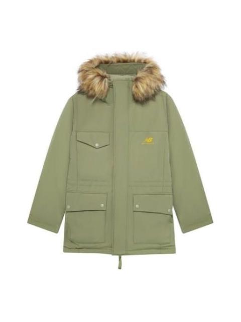 New Balance Fur Collar Warm Windproof Jacket 'Green' AMJ23371-FRO