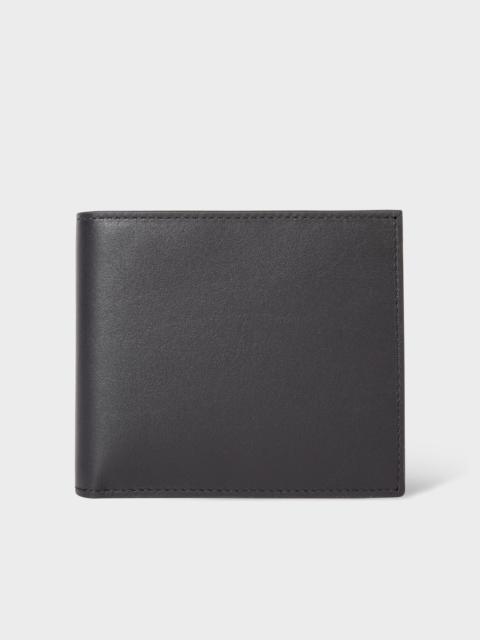 Black Leather Leather Monogrammed Billfold Wallet