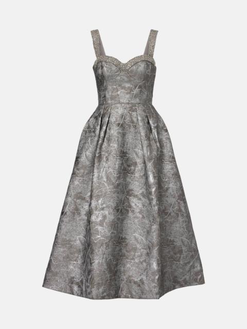 Sterling metallic-effect jacquard gown