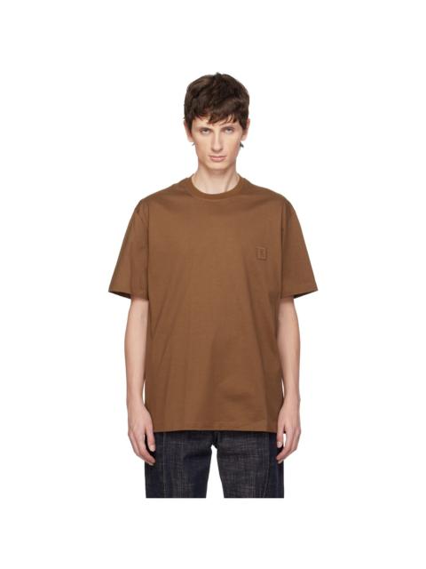 Brown Cotton Back Logo T-shirt
