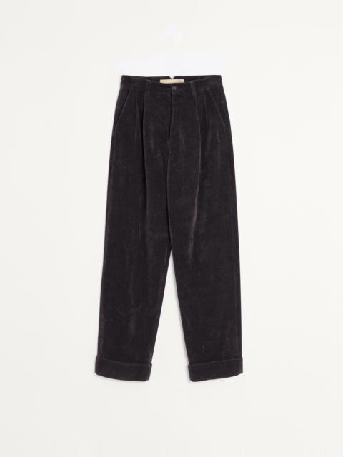 WASHED COTTON-LINEN VELVET PANTS