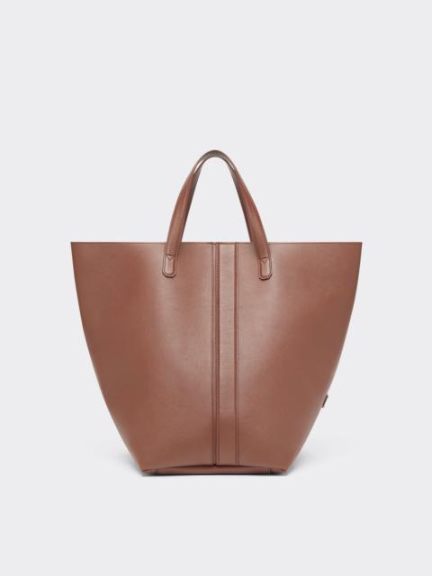 Tote bag in smooth nappa leather