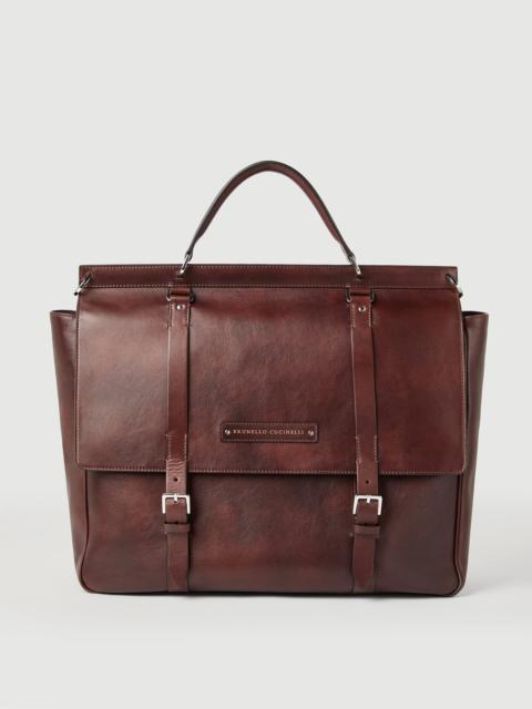 Calfskin casual briefcase