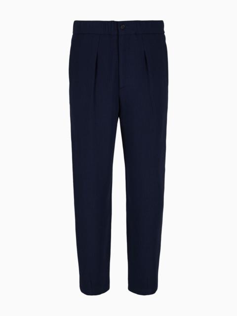 Single-pleat virgin wool trousers