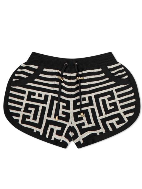 Balmain Striped Monogram Shorts