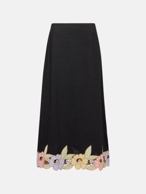 Serano cutout linen-blend top