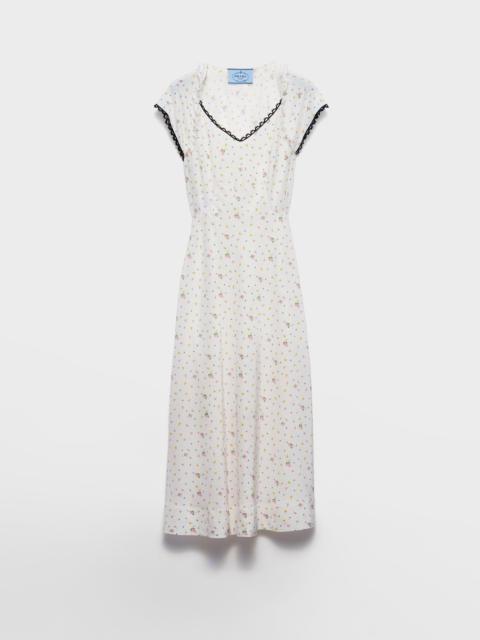 Floral print pongé dress