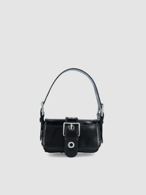 Eloise Black Creased Calf Leather Shoulder Bag