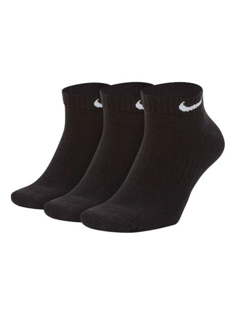 Nike Shock Absorption Training Socks Couple Style 3 Pairs Black SX7670-010