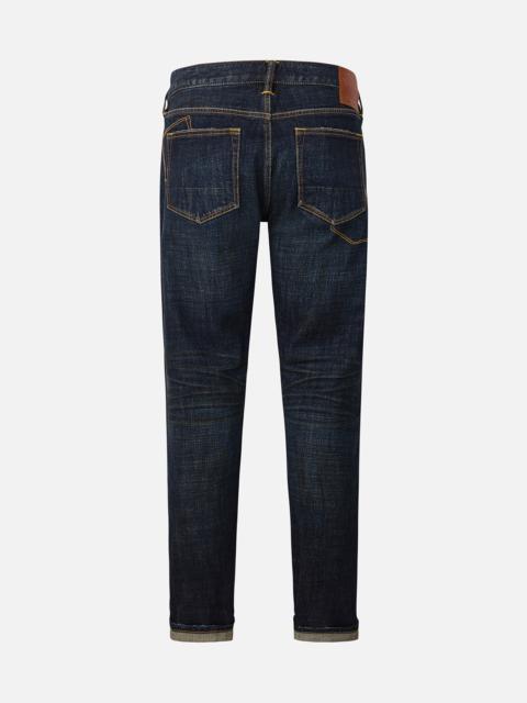 Multi-pocket Dark-toned Washed Slim Fit Jeans #2010