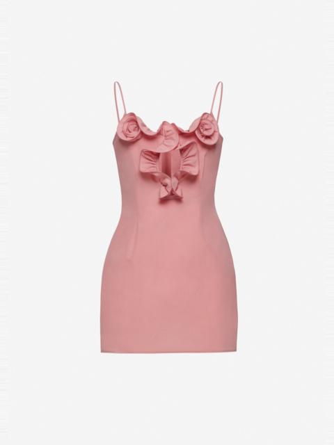 Cotton flower-detail mini beach dress in pink