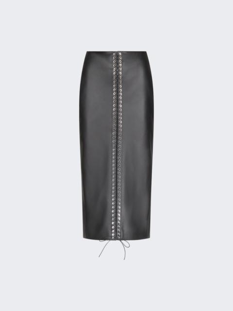 Pencil Skirt Eyelets Black
