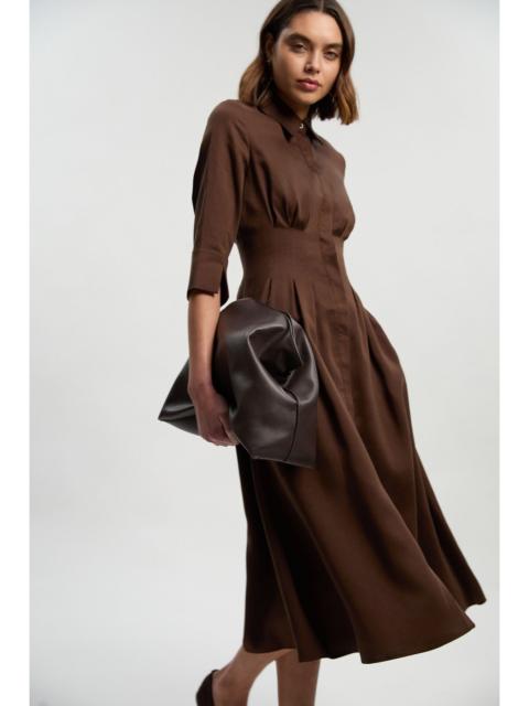 Tailored Linen Darted Waist Midi Dress