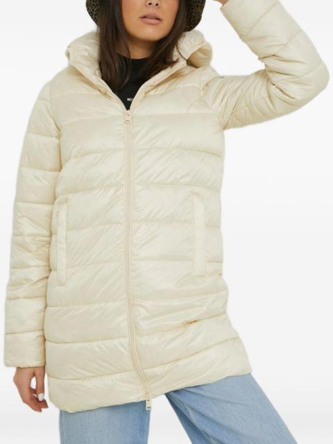 hooded quilted coat