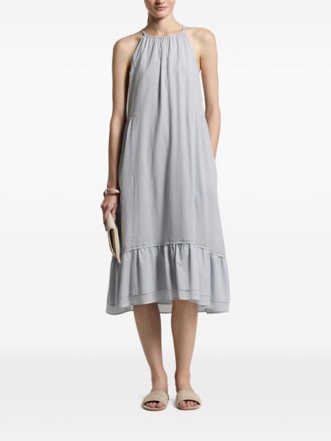 ruffled-hem halterneck midi dress