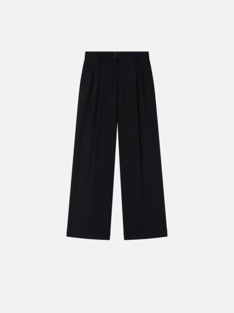 WIDE-LEG WOOL TWILL TROUSERS WITH DARTS