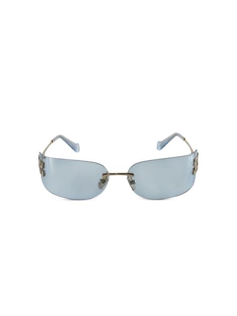 logo-plaque rimless sunglasses
