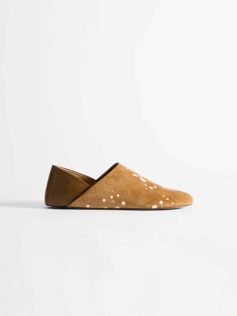 MENS SLIPPER MULES IN TAN & CREAM