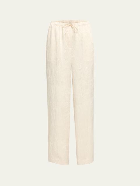 Elliat Crinkled Satin Drawstring Pants
