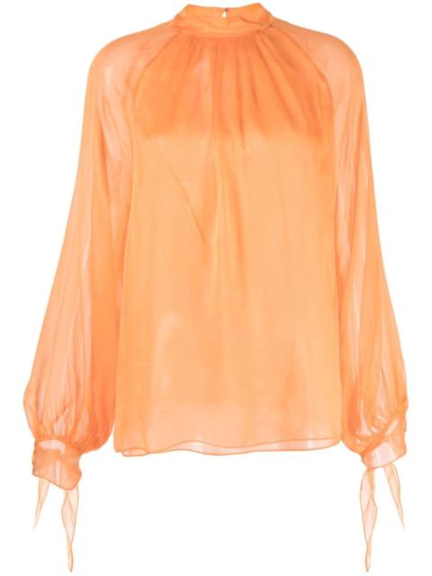 semi-sheer silk blouse
