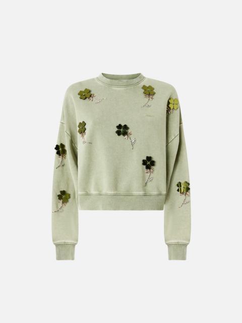 SWEATSHIRT WITH JEWEL FLOWERS