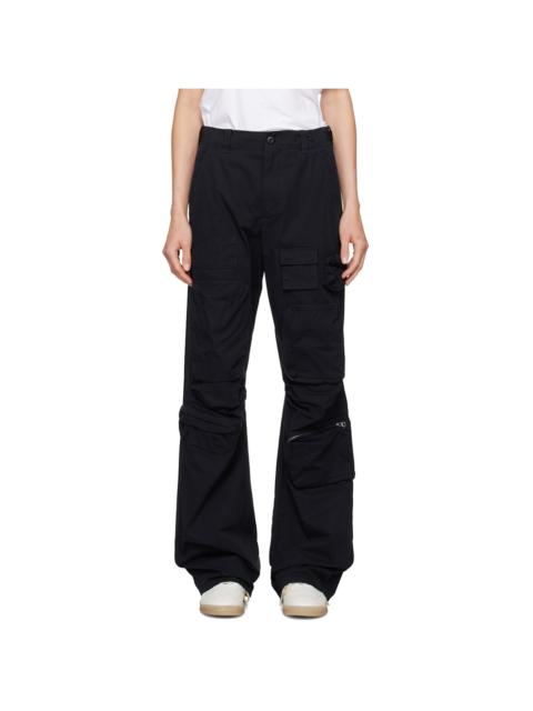 Black Cotton Cargo Pants