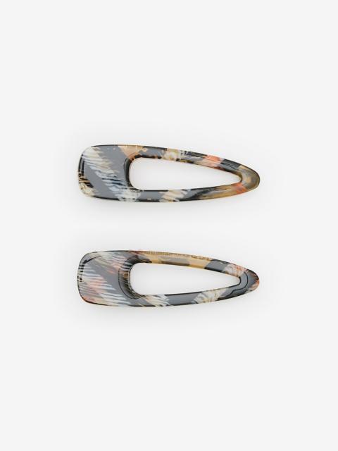 Small Check Hair Clips