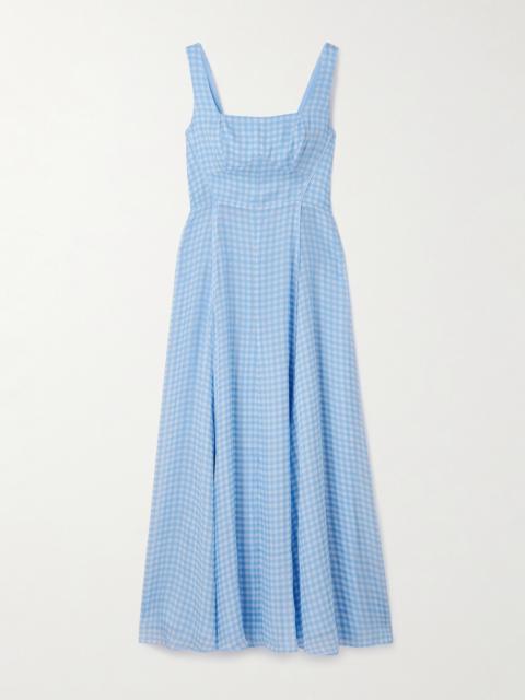 Gingham Silk Midi Dress