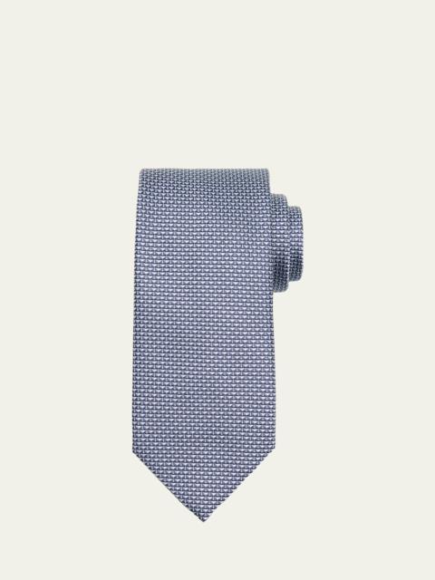 Men's Micro Triangle Silk Jacquard Tie