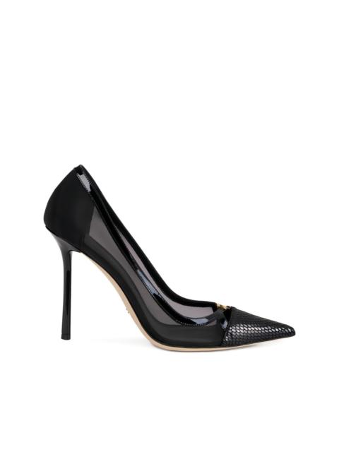 leather heeled pumps