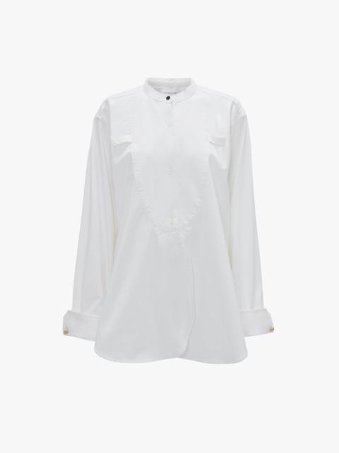 Bib-Front Tuxedo Shirt In Washed White