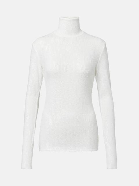 Sequined turtleneck sweater