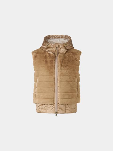 Yumi fur vest in Beige