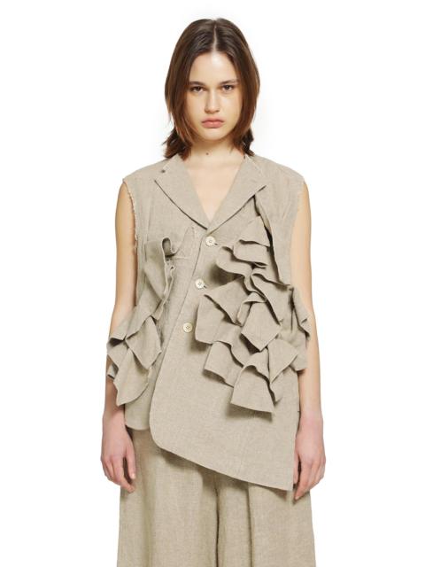 Ruffled Linen Vest