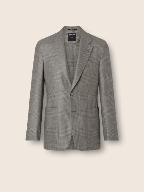 DARK TAUPE CASHMERE SILK AND LINEN JACKET