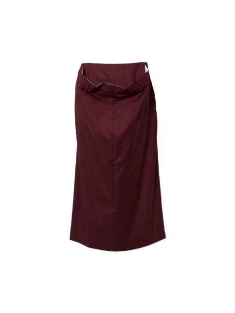 Wine Kangaroo Midi Skirt