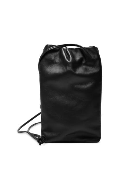 logo-debossed leather crossbody bag