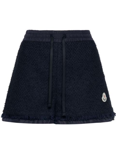 logo-patch tweed shorts