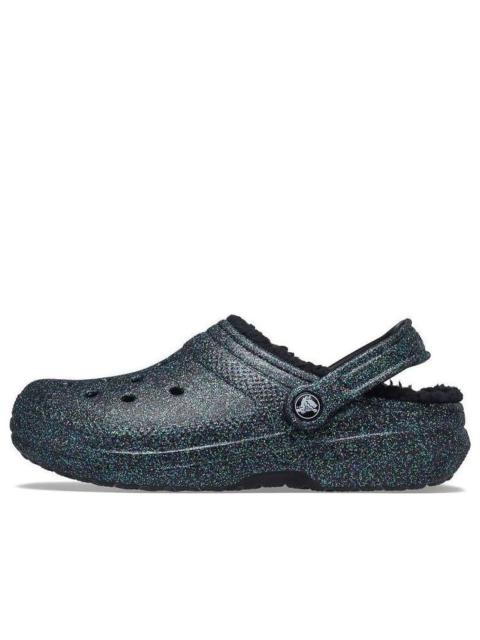 (WMNS) Crocs Classic Glitter Black Lined Clogs 'Starry Skies' 205842-9BD