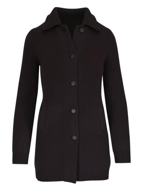 collared button-fastening cardigan