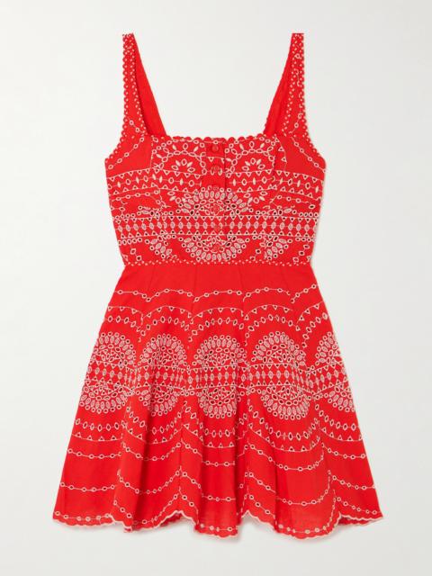 Winnie Broderie Anglaise Cotton-blend Mini Dress