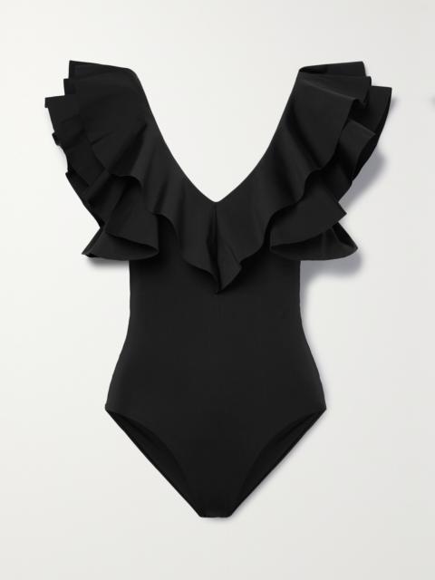 + Net Sustain Santa Ruffled Swimsuit