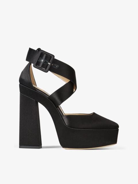 Gian 140
Black Satin Platform Heels